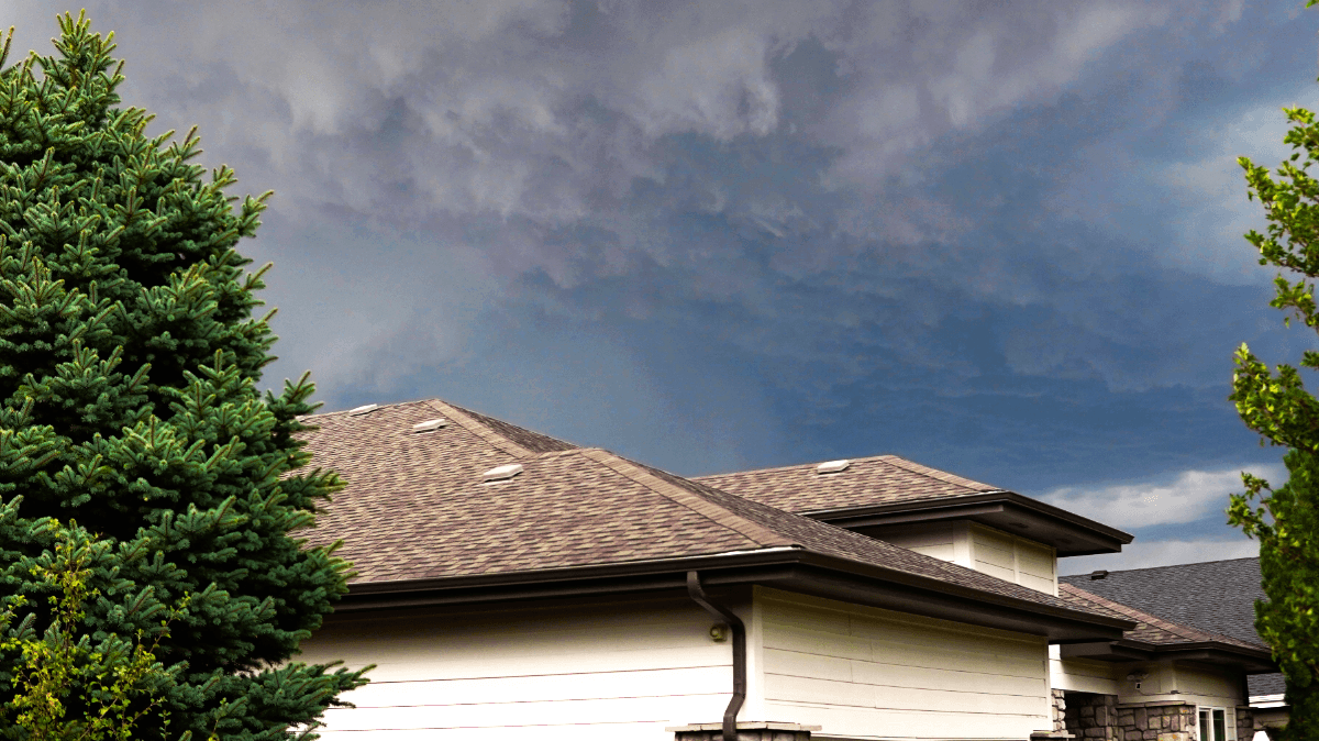 Hail storm over roof in Longmont Colorado